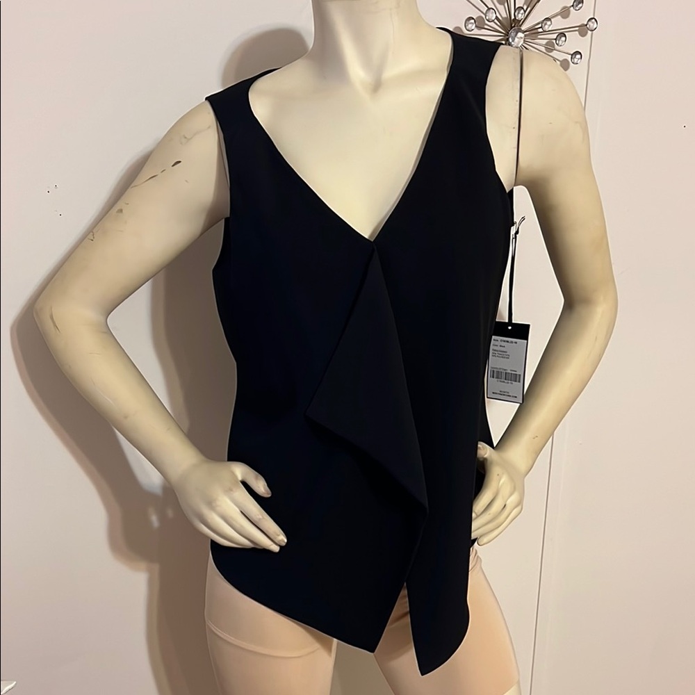 NWT WORTH Elegant Black Sleeveless Top